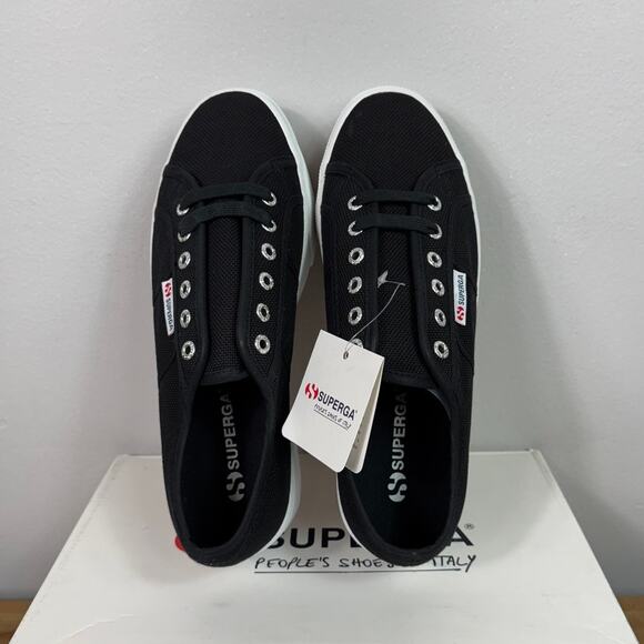 New Superga 2790 Platform Sneakers in Black Women's Size 10 - Picture 3 of 10